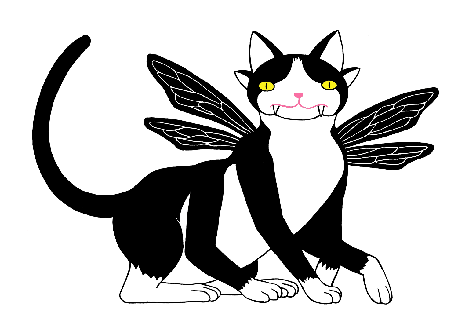 cat with wings and six legs