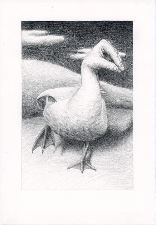 duck with hand as head