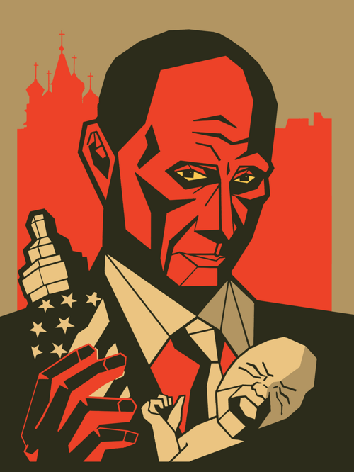 Putin with baby (straight line)